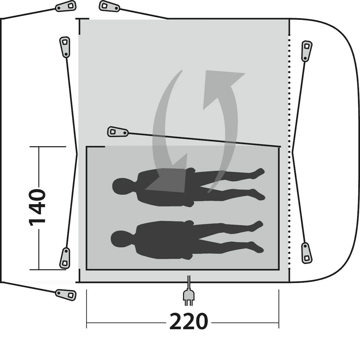 Outwell Newburg 240 Inner Tent 4 Outwell Newburg 240 Inner Tent - Image 2
