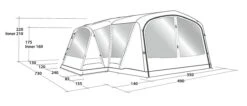 Outwell Mountain Lake 5ATC Tent (2022) -Banana Tent 111198 mountain lake 5atc drawing perspective2