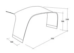 Outwell Lounge Tent Connector L (2023) -Banana Tent 111341 lounge tent connector l drawing perspective2