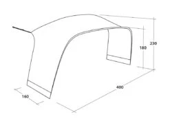 Outwell Lounge Tent Connector XL (2023) -Banana Tent 111343 lounge tent connector xl drawing perspective2 page 0001