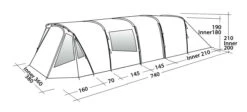 Easy Camp Palmdale 800 Lux Tent (2023) -Banana Tent 120450 palmdale 800 lux drawing perspective2