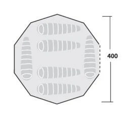 Robens Klondike Tipi Tent (2023) -Banana Tent 130083 klondike drawing floorplan 14532