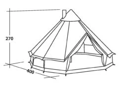 Robens Klondike Tipi Tent (2023) -Banana Tent 130083 klondike drawing perspective 374