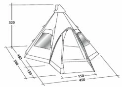 Robens Kiowa Tipi Tent (2023) -Banana Tent 130111 kiowa drawing perspective 1834