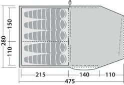 Robens Double Dreamer 5 Tent (2023) -Banana Tent 130279 double dreamer 5 drawing floorplan3