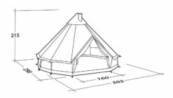 Robens Klondike S Tipi Tent (2022) -Banana Tent 130307 klondike s drawing perspective26