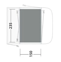 Outwell Newburg 160 Flat Woven Carpet -Banana Tent 170864 flat woven carpet newburg 160 drawing floorplan2