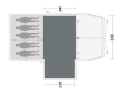 Outwell Mountain Lake 5ATC Flat Woven Carpet -Banana Tent 170890 flat woven carpet mountain lake 5atc drawing floorplan2