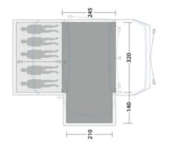 Outwell Oakdale 5PA Flat Woven Carpet 7 Outwell Oakdale 5PA Flat Woven Carpet -Banana Tent 170892 flat woven carpet oakdale 5pa drawing floorplan2