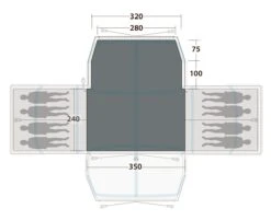 Outwell Grandville 8SA Flat Woven Carpet -Banana Tent 170908 flat woven carpet grandville 8sa drawing floorplan2