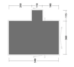 Outwell Montana 6PE Footprint Groundsheet -Banana Tent 170934 footprint montana 6pe drawing floorplan2