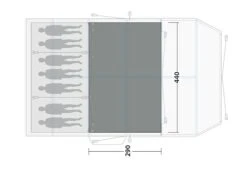 Outwell Knoxville 7SA Flat Woven Carpet -Banana Tent 170938 flat woven carpet knoxville 7sa drawing floorplan2