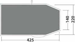 Robens Double Dreamer 4 Footprint (425*220) -Banana Tent 190054 footprint double dreamer 4 drawing floorplan2