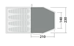 Robens Double Dreamer 4 Fleece Carpet (210*220) -Banana Tent 190062 fleece carpet double dreamer 4 drawing floorplan2