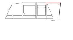 Outdoor Revolution Airedale 5.0s Front Sun Canopy -Banana Tent airedale 5s sun canopy drawing 1