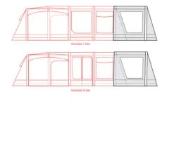 Outdoor Revolution Airedale 7.0se / 9.0se Front Porch Extension -Banana Tent airedale 7se 9se front porch extension floorplan 3