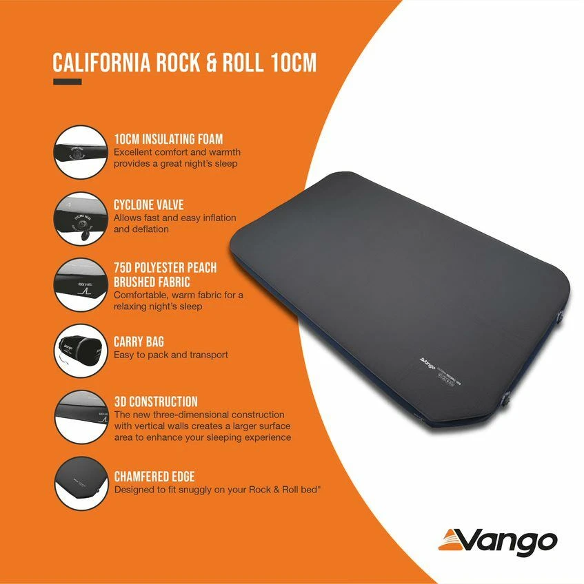 Vango California Rock & Roll 10cm Self Inflating Mat 4 Vango California Rock & Roll 10cm Self Inflating Mat - Image 2