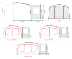 Outdoor Revolution Camp Star Side Porch (500xl, 600, 700) (2022) 19 Outdoor Revolution Camp Star Side Porch (500xl, 600, 700) (2022) -Banana Tent campstar side porch floorplans 1