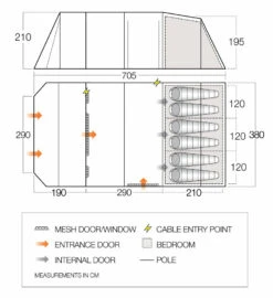 Vango Joro Poled 600XL Tent (2022) -Banana Tent joro 600xl floorplan low