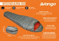 Vango Nitestar Alpha 350 Sleeping Bag (Fog) 15 Vango Nitestar Alpha 350 Sleeping Bag (Fog) -Banana Tent nitestar 350 infographic