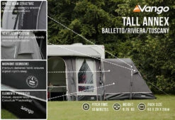 Vango Airbeam Vango Tall Annex Elements ProShield (Balletto And Tuscany) -Banana Tent tall annex elements proshield ballettorivieratuscany low res