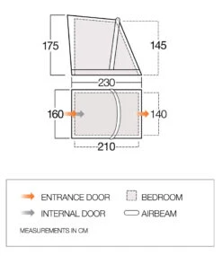 Vango Riviera Tall Annex (All Season) -Banana Tent vango 2021 awnings floorplan riviera annex low res